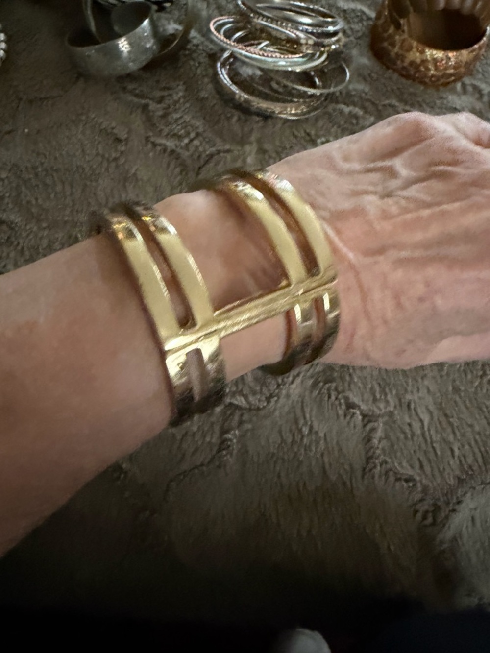 Gold Open-Frame Cuff Bracelet - Women's Jewelry